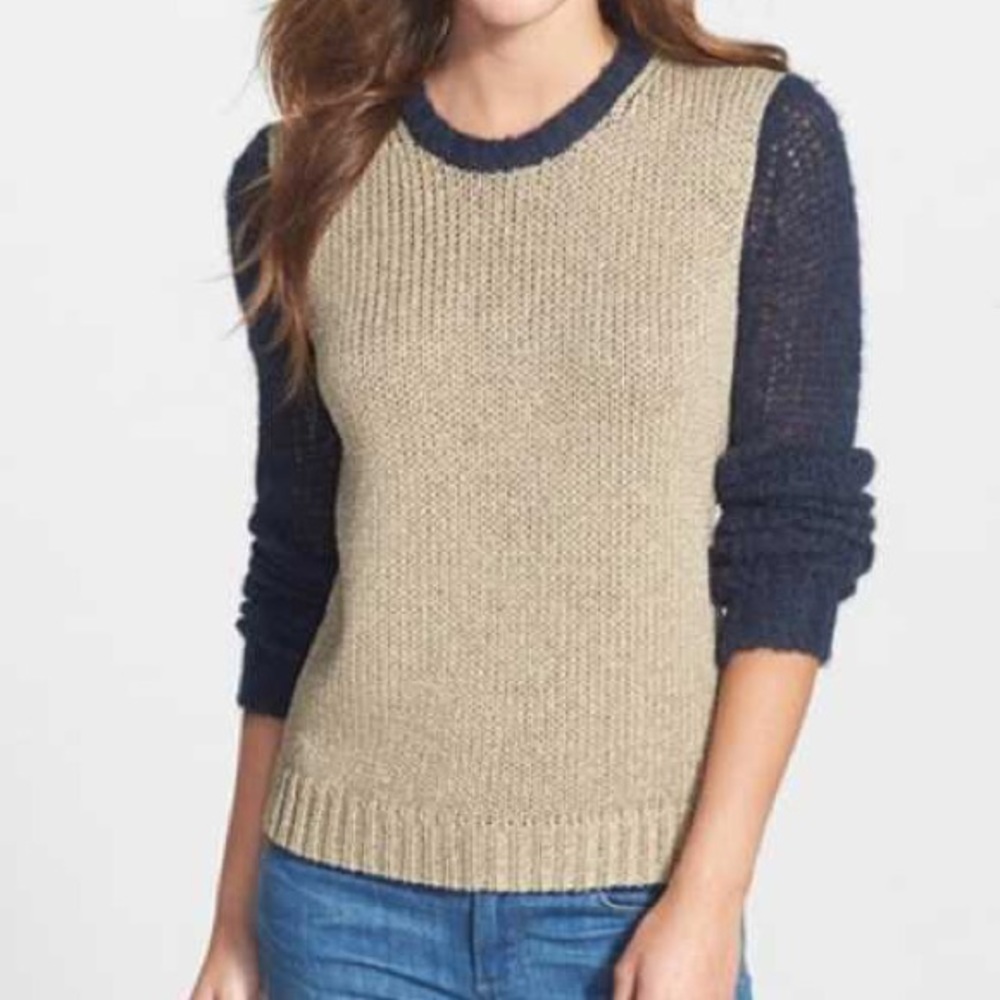 Michael kors gold and navy sweater