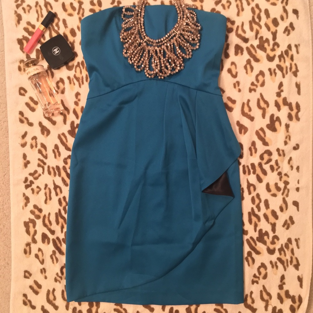 Kensie Strapless Teal Cocktail Mini Dress size 2