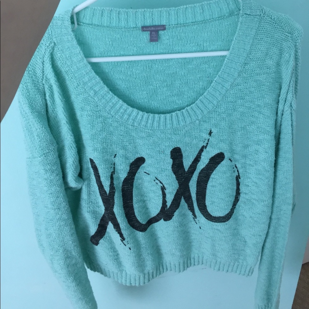 Cropped Mint Green Charlotte Russe Sweater