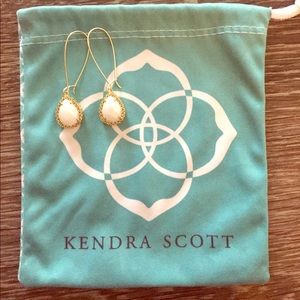 Kendra Scott White Mother of Pearl Drop Earrings