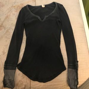 Free People Kyoto Cuff Thermal Long Sleeve Top
