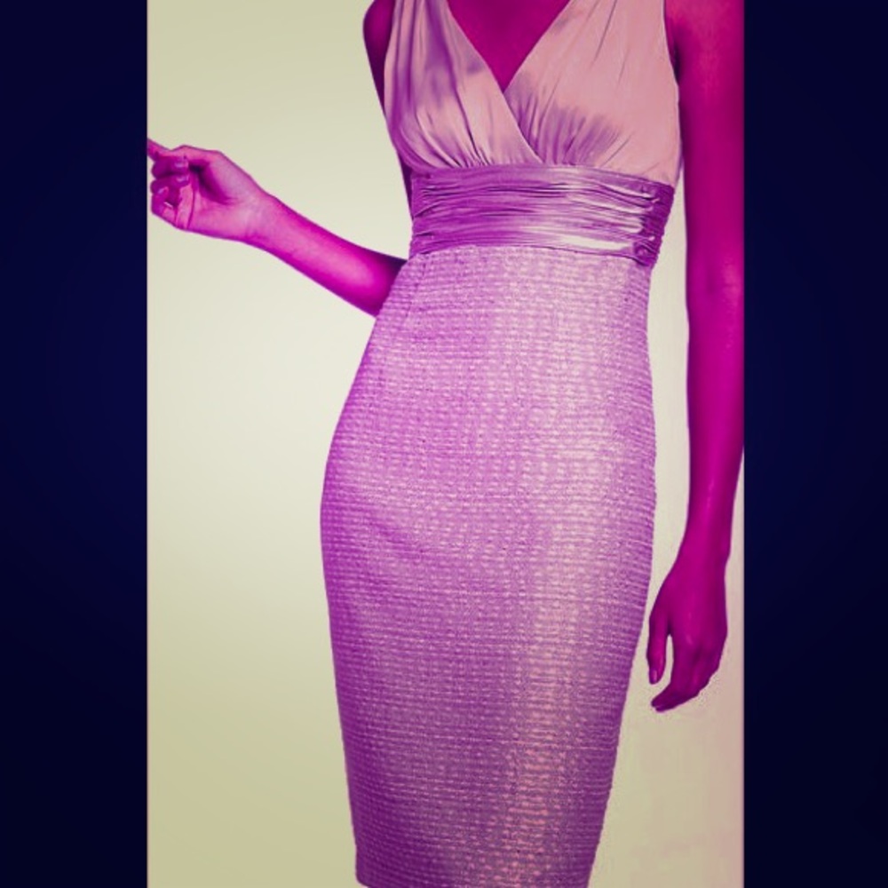 Kay Unger Satin and Jacquard Designer Dress