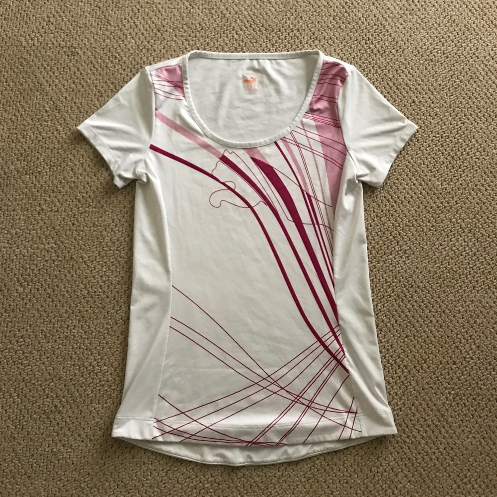 Women's Pink and White Puma Shirt