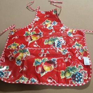 Children's laminated apron! Cherry and Gingham!