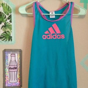Adidasracerback mesh tank - turquoise  and pink