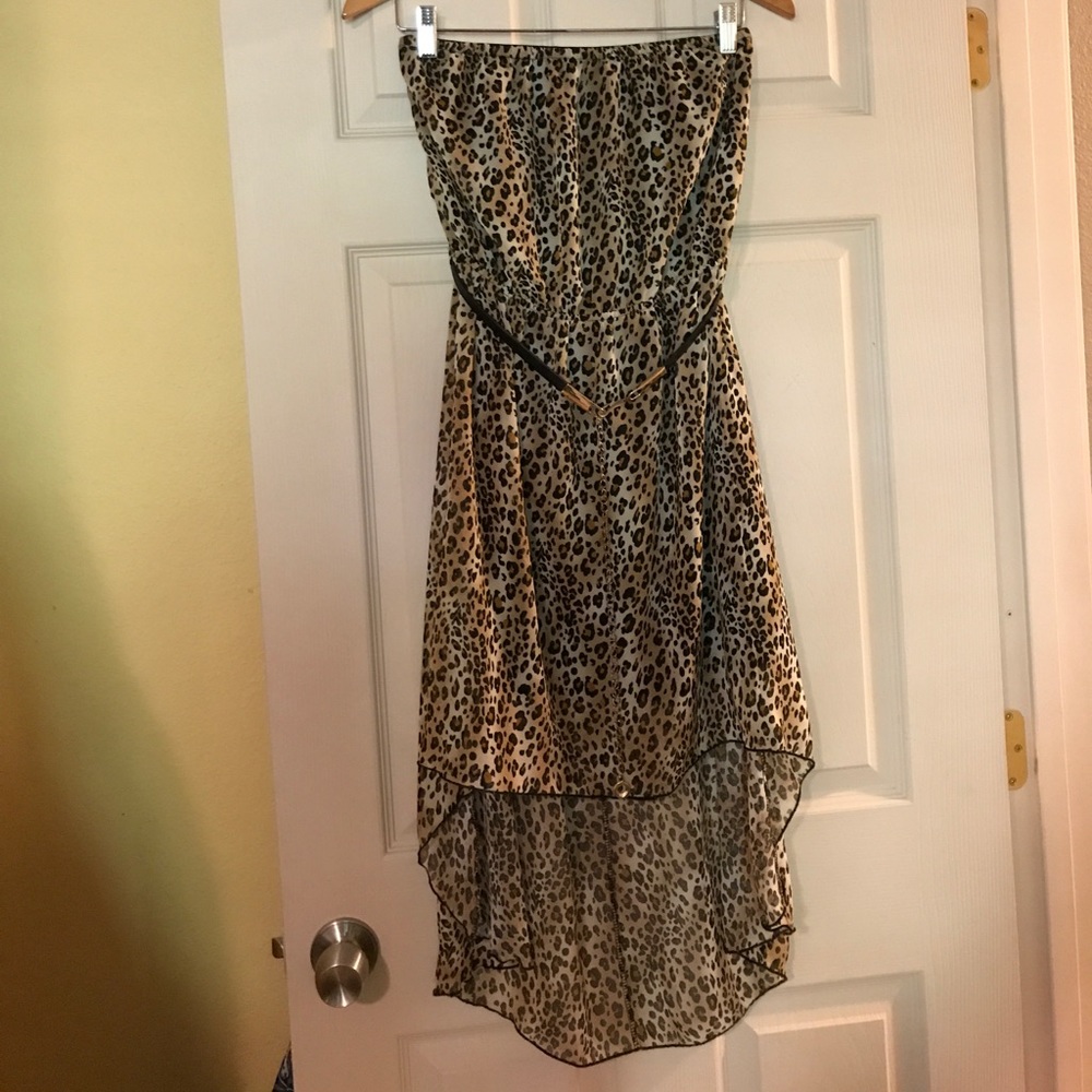 Strapless hi-low dress