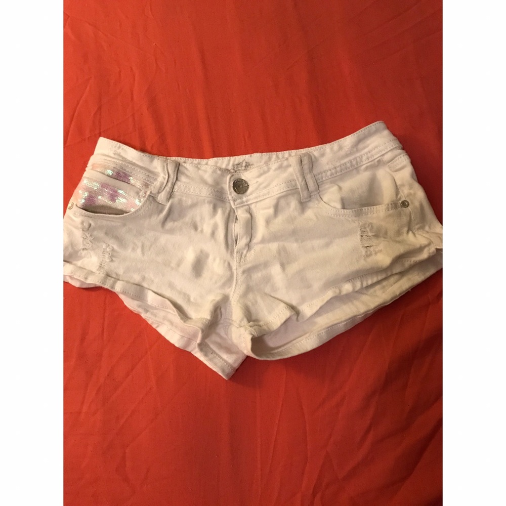 White Denim Shorts