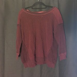 DKNY brand Maroon Colored Textured Sweater.