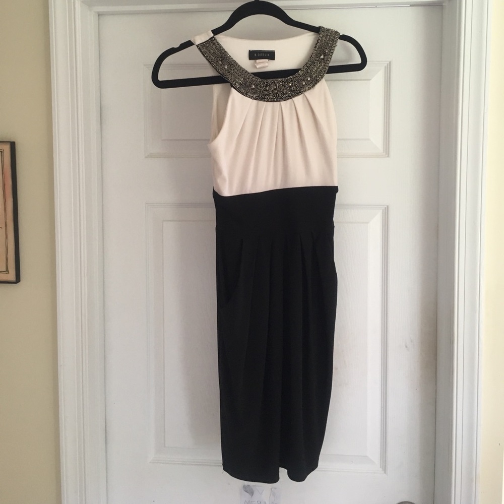 Gorgeous beaded black and white cocktail dress