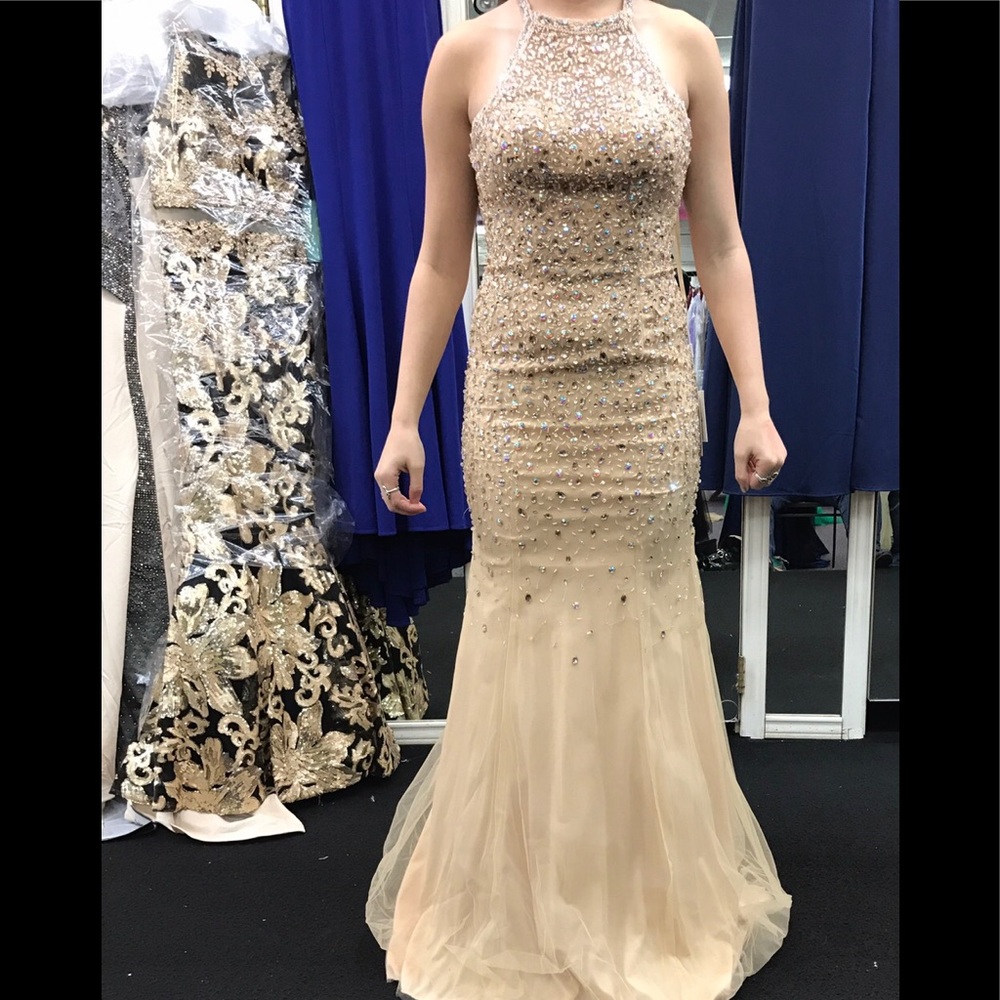 Prom dress size small champagne color