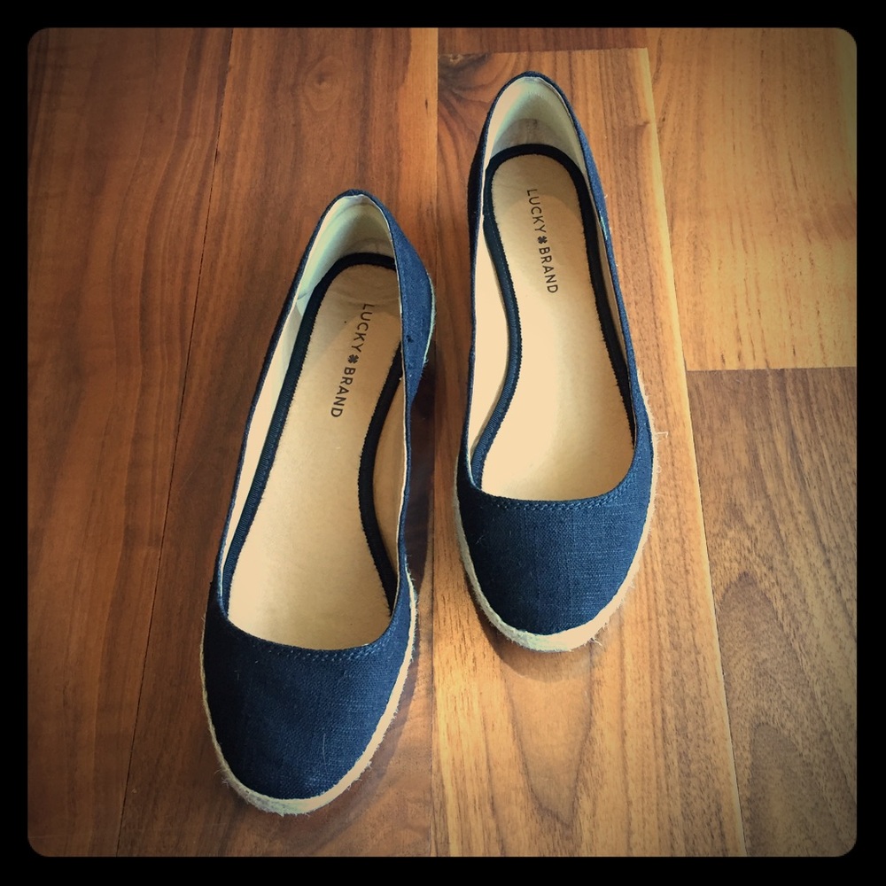 Lucky Brand espadrille wedges, size 9.5 Wide