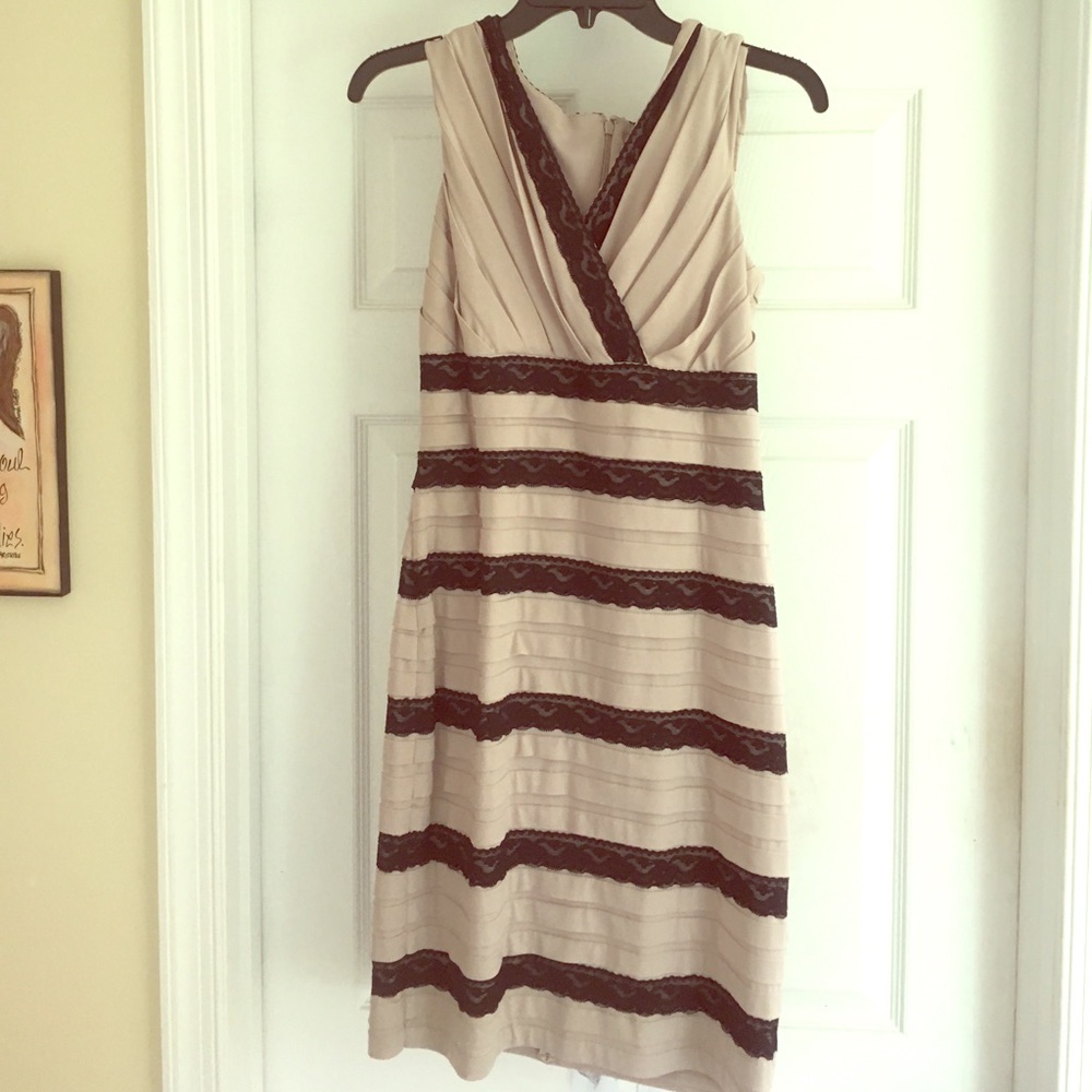 Cream and black lace dress
