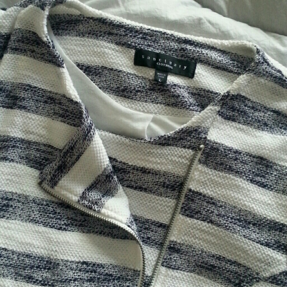 Sanctuary striped moto jacket