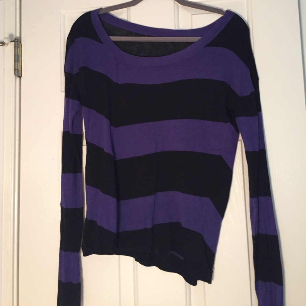 J. Crew Purple and Black Sweater