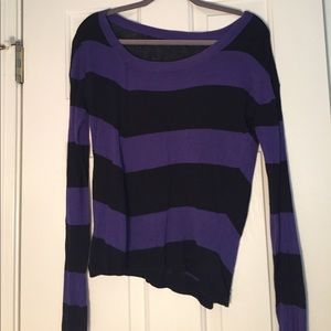J. Crew Purple and Black Sweater