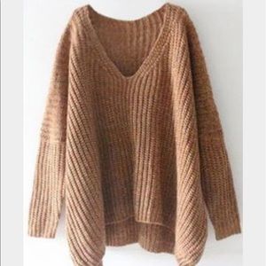 Oversized nude sweater