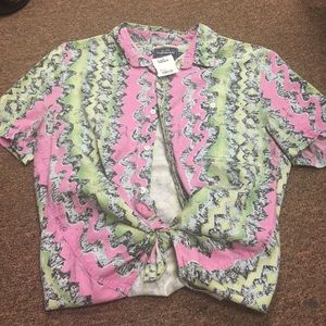 Multi colored button down