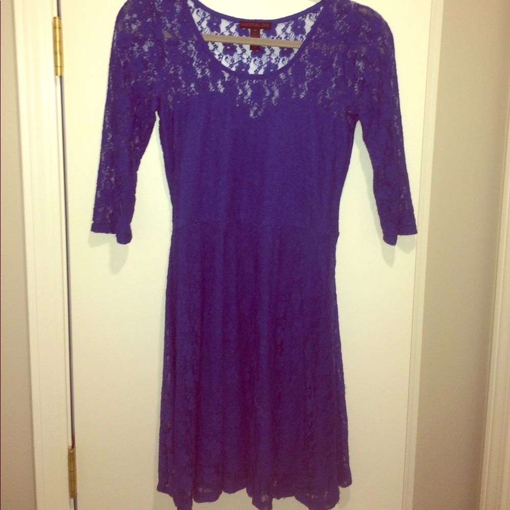 Blue Lace Homecoming Dress