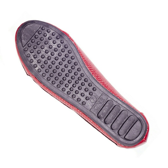 Women Ballet Buckle Flats, b-2055, Red - Picture 4 of 5