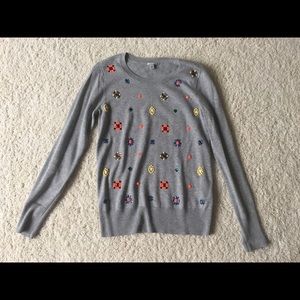 Halogen Beaded Grey Sweater size small