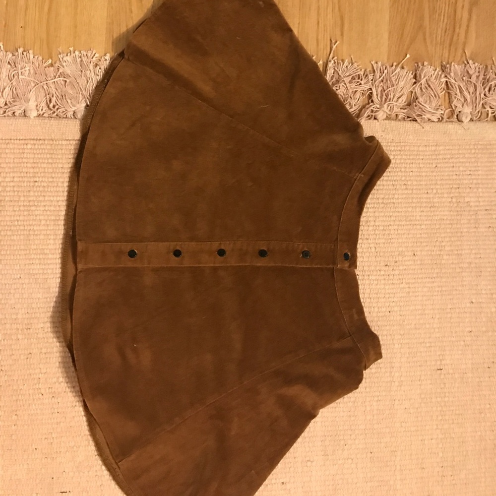 Brown velvet button up skirt
