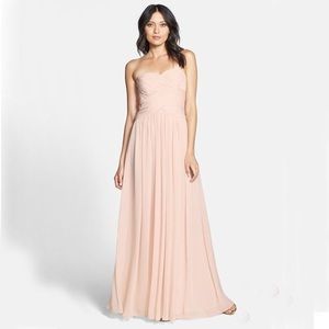 JS Boutique Pink Strapless Bridesmaid Prom Dress
