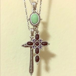 Lucky Brand Multi chain cross necklace