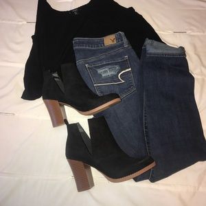 Black booties JustFab