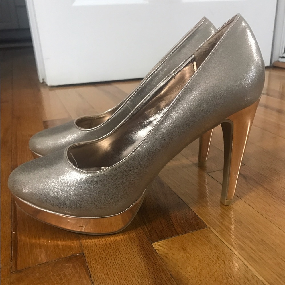 4 inch pink sparkly heels, lightly worn-twice