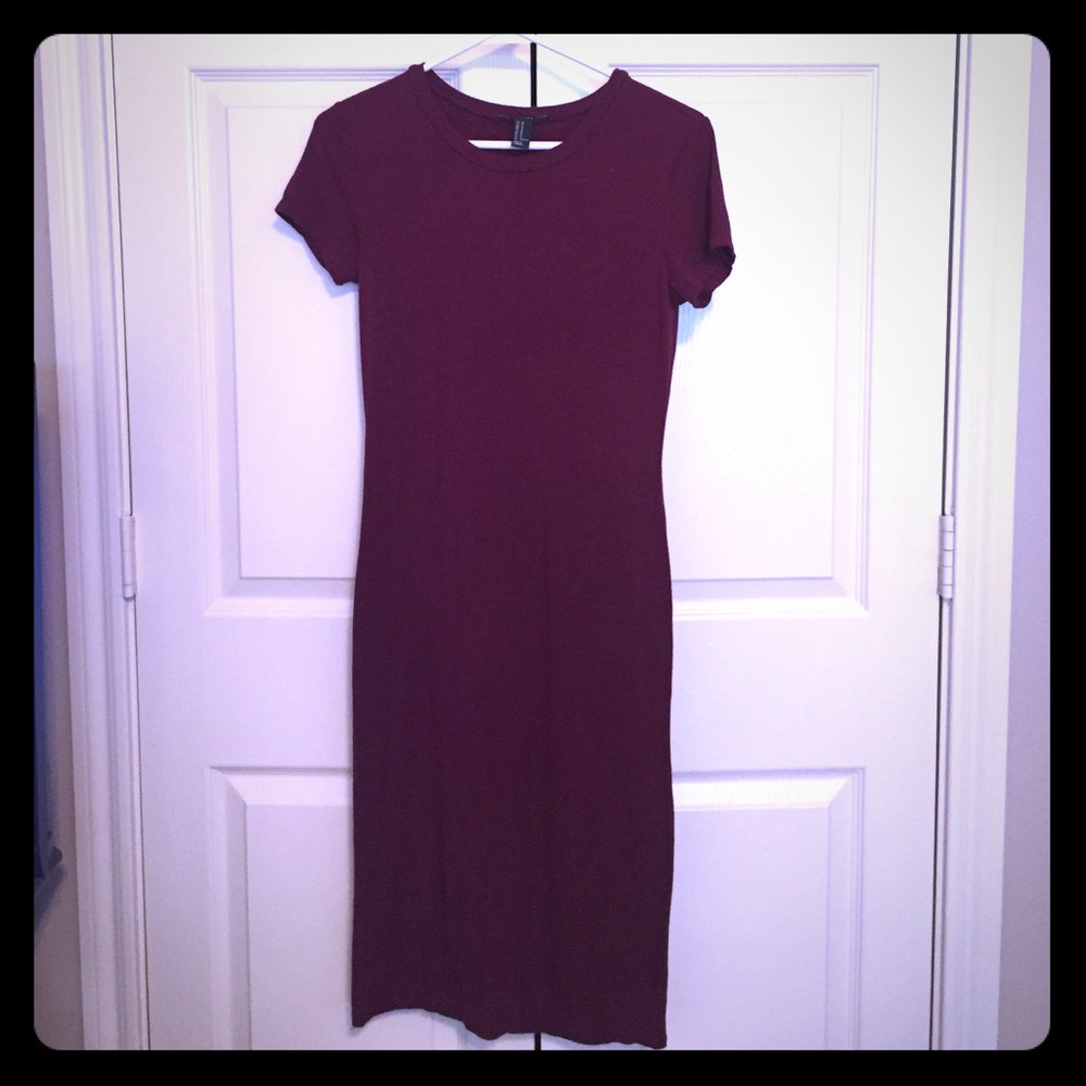 Burgundy long fitted dress