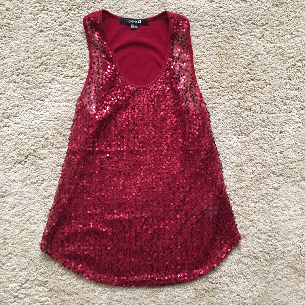 Red Sequin Top