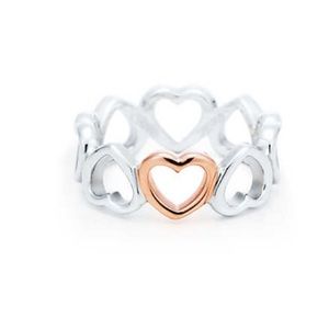 Tiffany and Co rose gold and silver ring