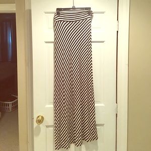Black and white striped maxi skirt