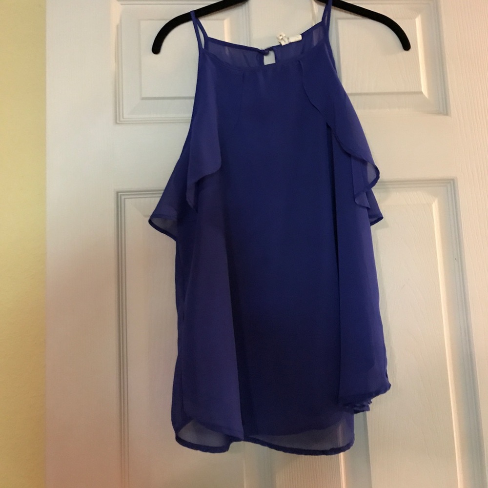 Blue flowy blouse