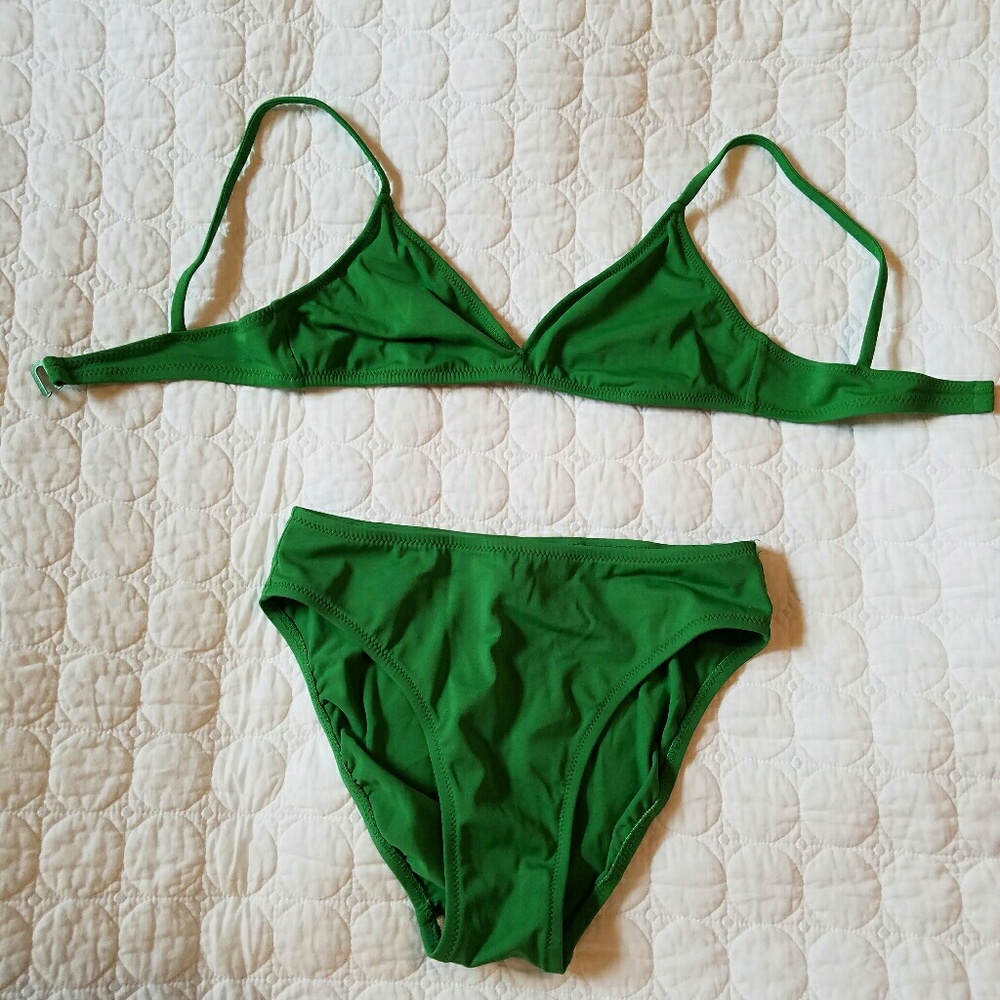 J.Crew NWOT Kelly Green bikini bathing suit (M)