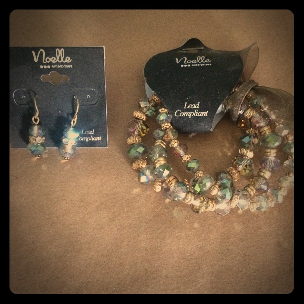 Earrings and bracelet