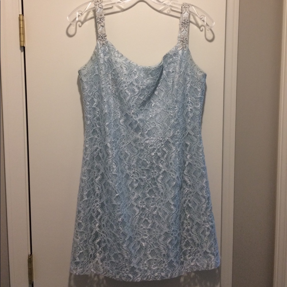Light Blue Lace Mini Dress