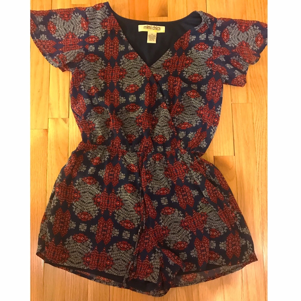 Mimi Chica Patterned Romper