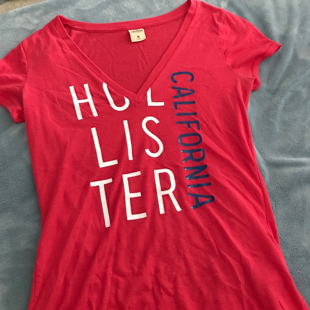 Hollister Red V-Neck