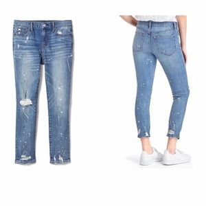 Mid rise paint splatter best girlfriend jeans