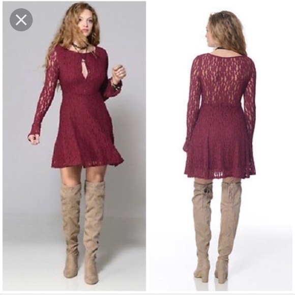 Free people maroon plumeria dress. Reduced - Picture 3 of 5