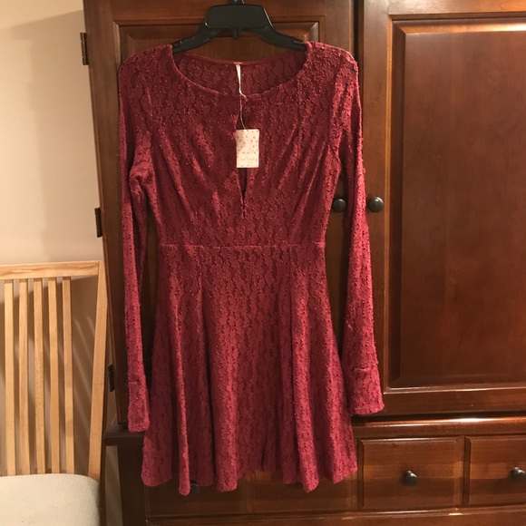 Free people maroon plumeria dress. Reduced - Picture 5 of 5
