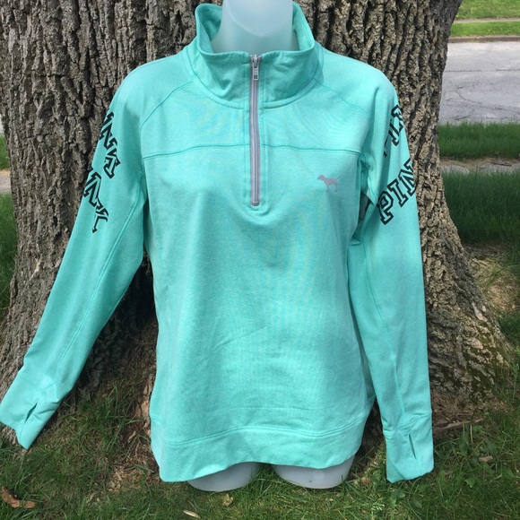 PINK Victoria's Secret Tops - VS Pink Mint Blue Ultimate Half Zip