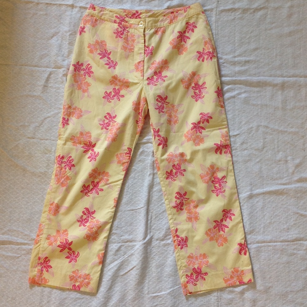 Lilly Pulitzer Capri 6 pants lined yellow beach