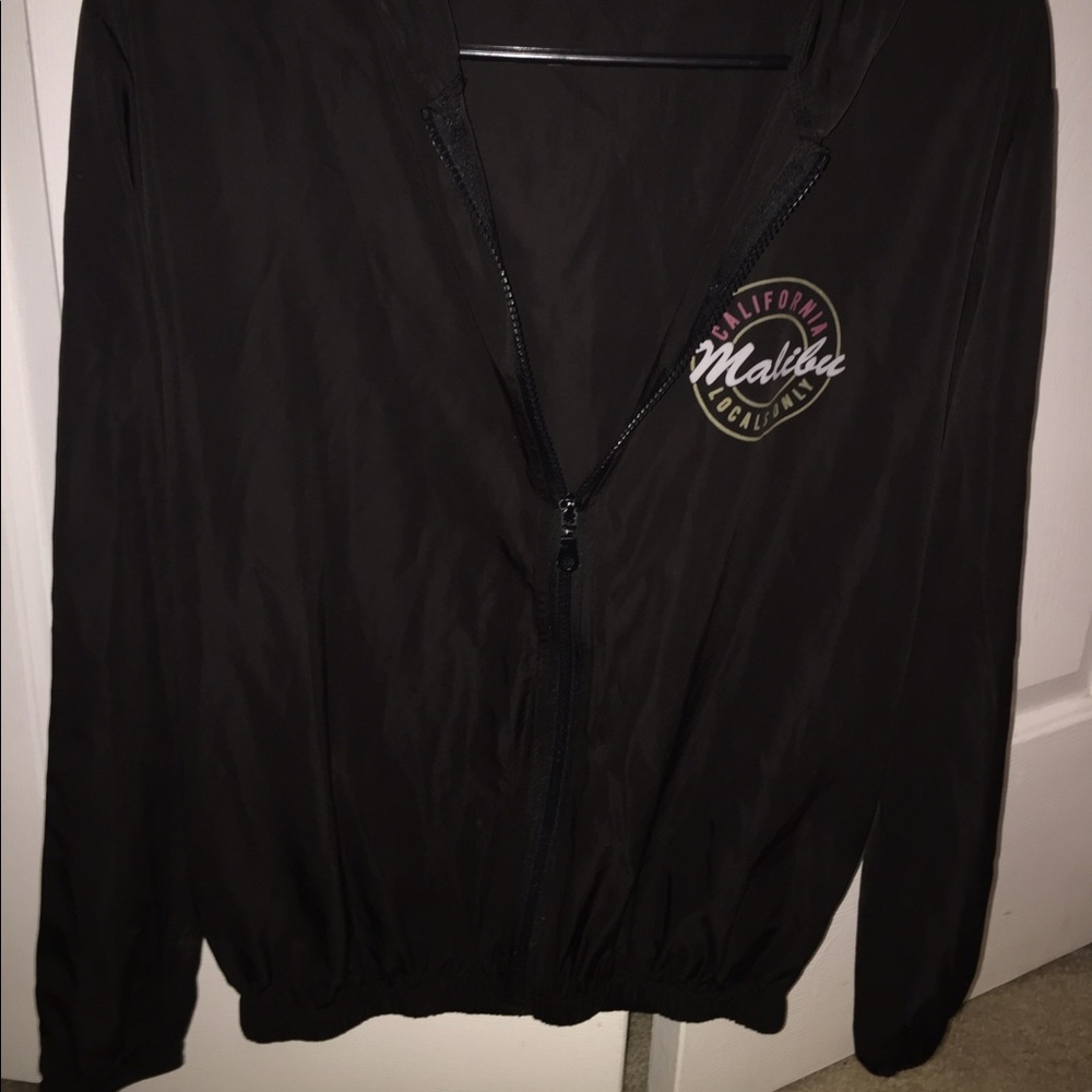 BRANDY MELVILLE Black 'Malibu Only' windbreaker
