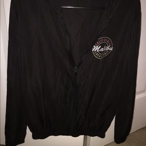 BRANDY MELVILLE Black 'Malibu Only' windbreaker