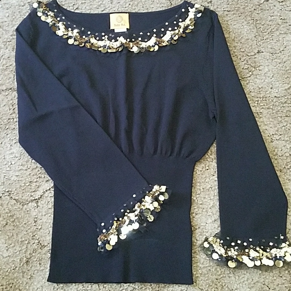 Long-Sleeve Sequined Top