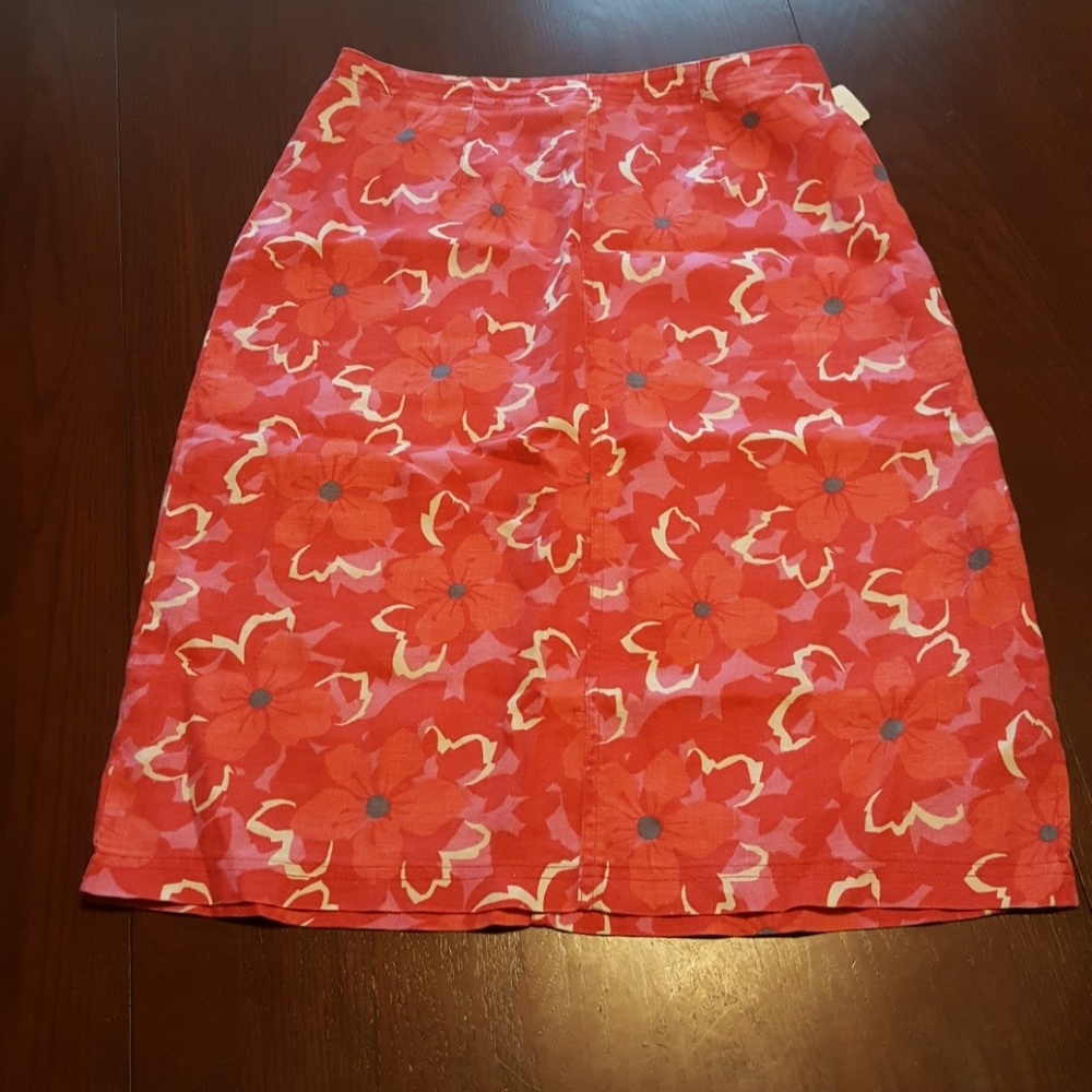 So blue sigrid Olsen Linen skirt NWOT pink