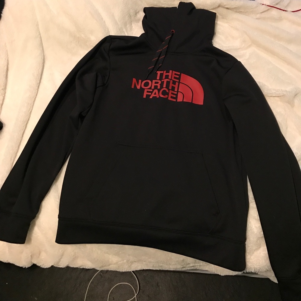 Black and red North face hoodie