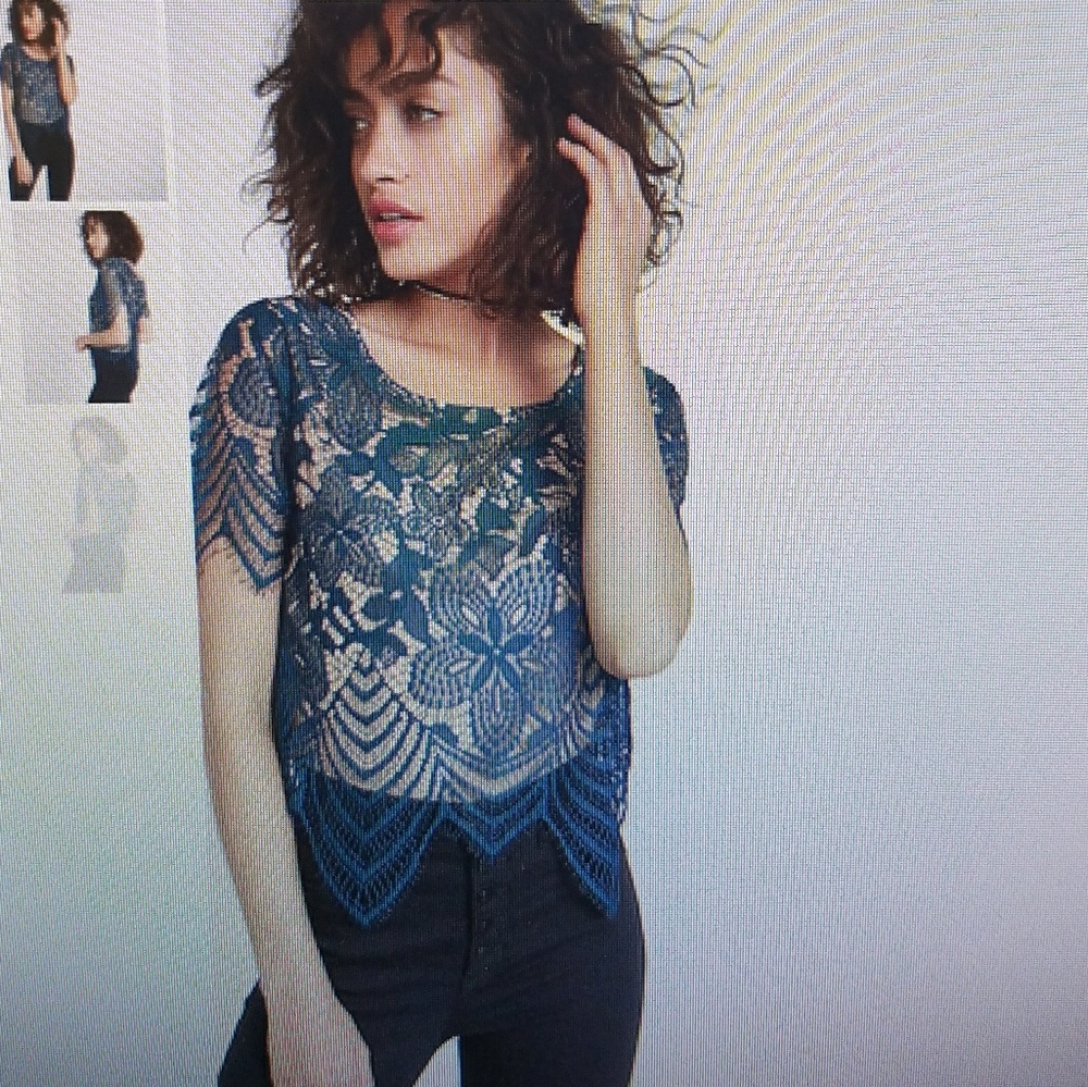 Express Brand All Over Lace Tee